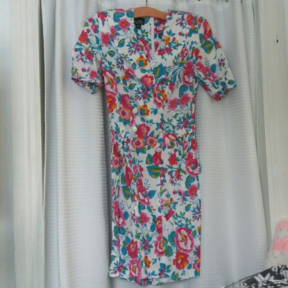 80s floral dress